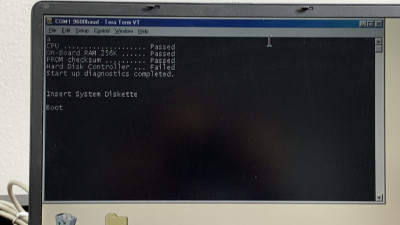 Boot attempt but dies after disk access